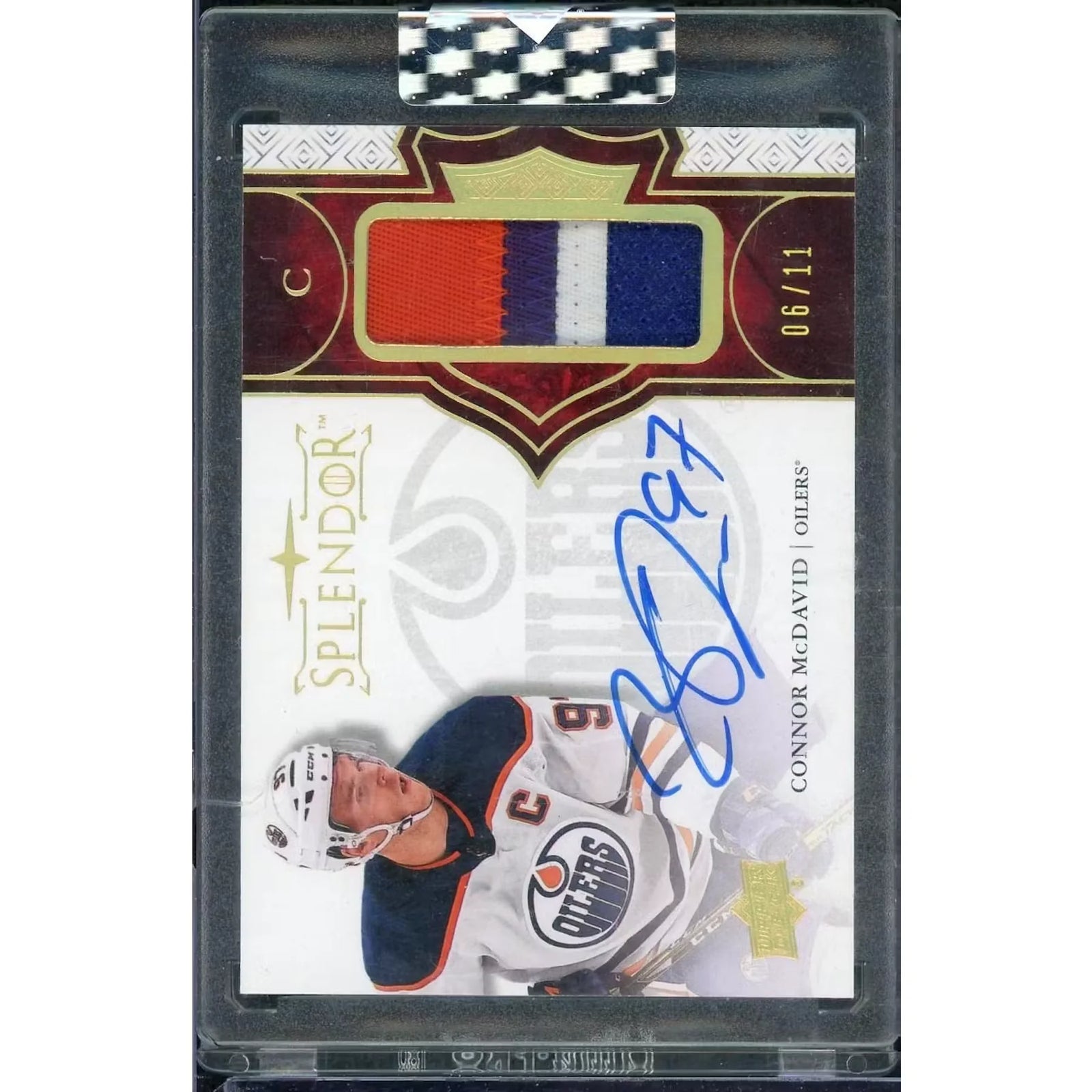 Connor McDavid Signed 2017-18 UD Splendor Card | Auto Patch/11