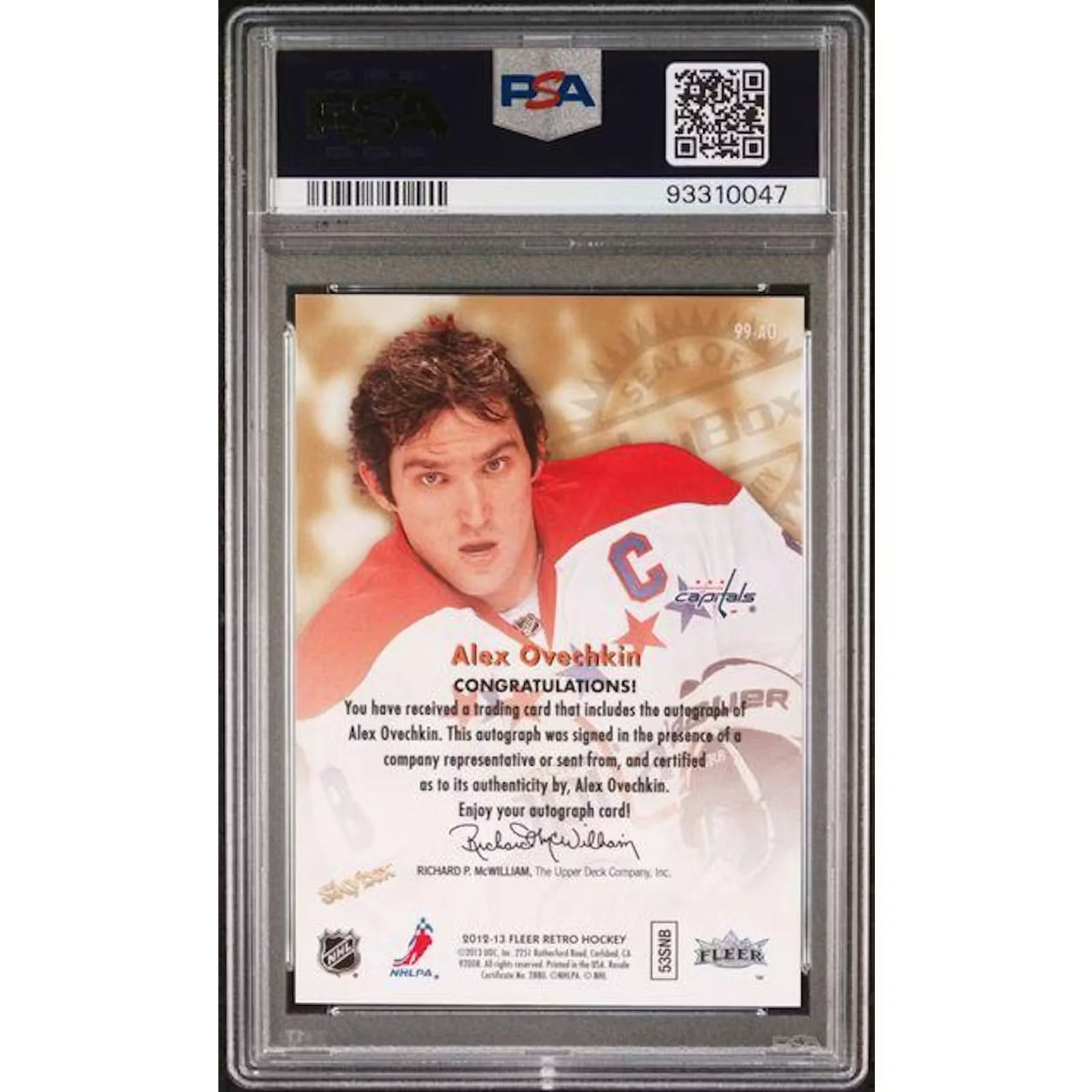 Alex Ovechkin Signed 2012 Fleer Retro Card | PSA 10
