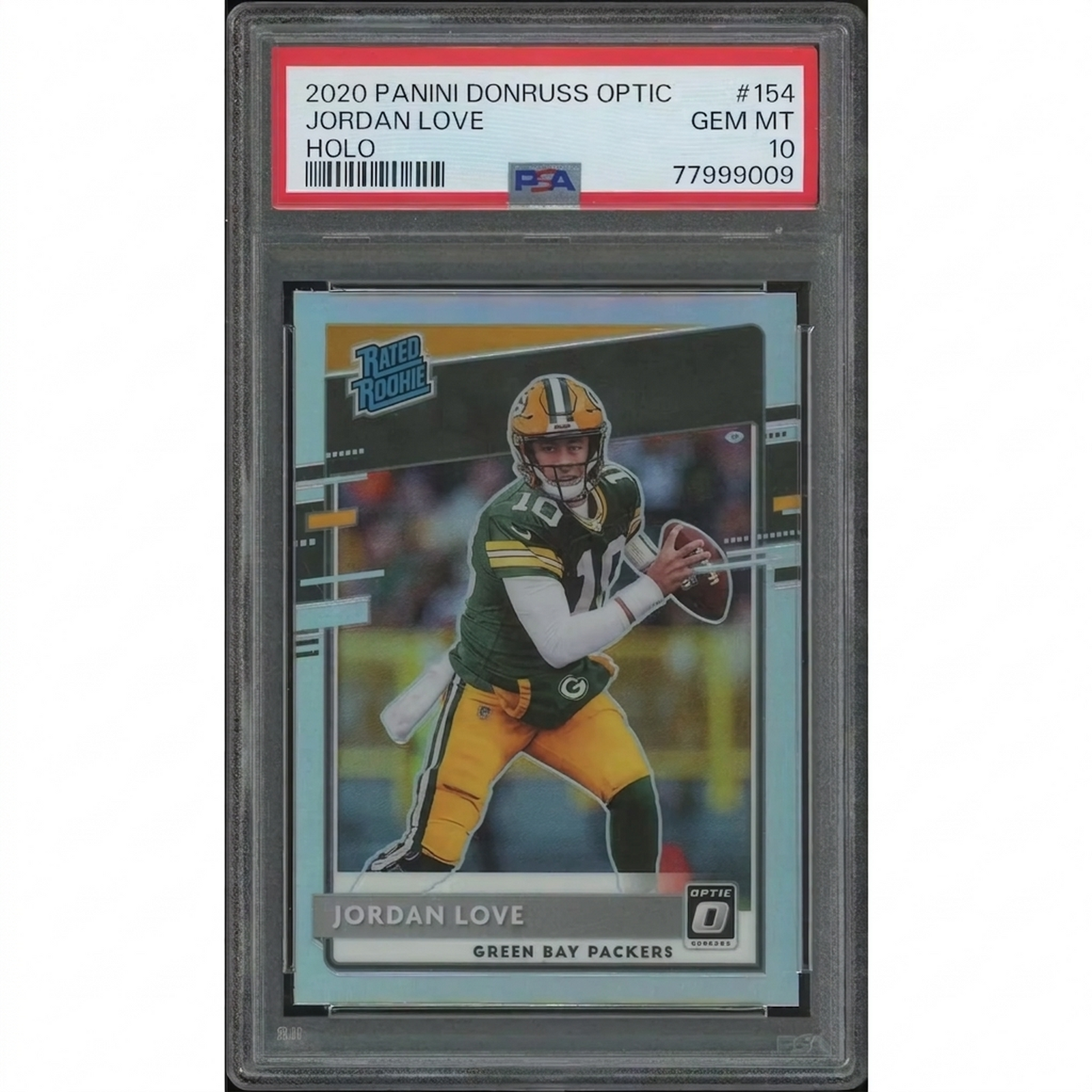Jordan Love 2020 Donruss Optic #154 Holo Rookie | PSA 10 Gem Mint