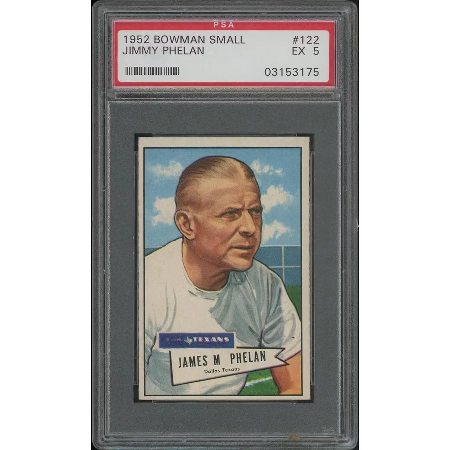 1952 Bowman Small Football #122 Jimmy Phelan Rookie | PSA 5