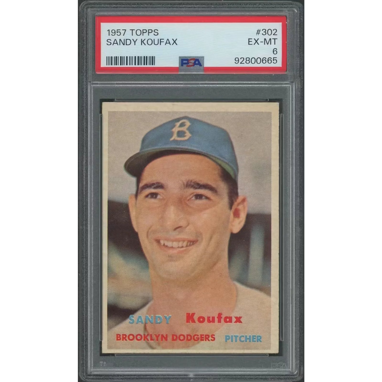 Sandy Koufax 1957 Topps Baseball #302 | PSA 6 EX-MT