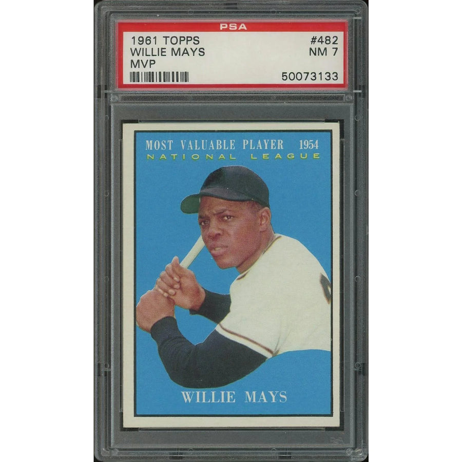 1961 Topps Willie Mays MVP Card #482 | PSA 7 NM