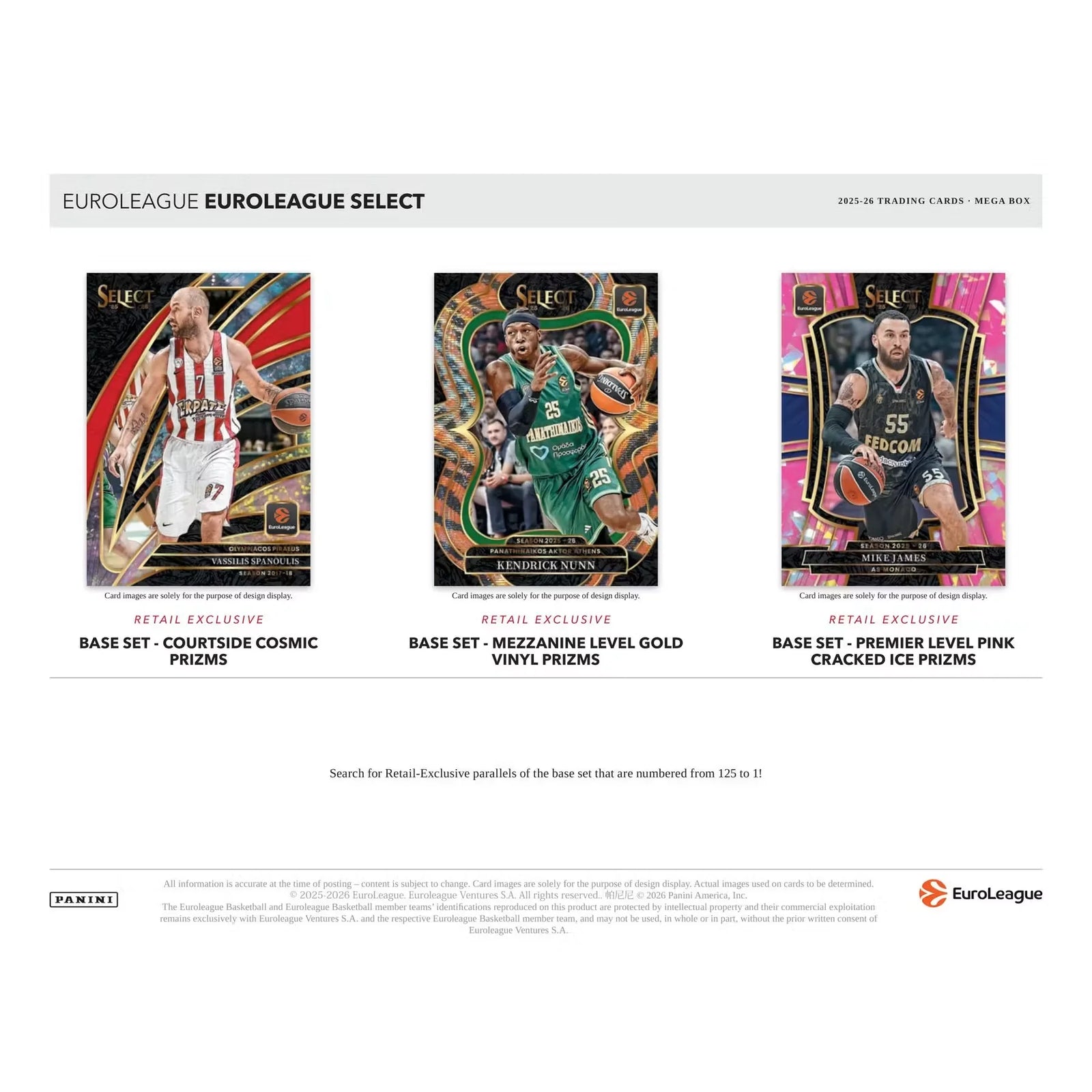 2025 26 Panini Select EuroLeague Basketball Mega Hobby Box Presell