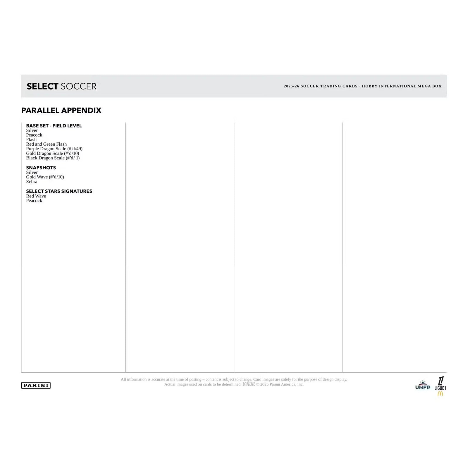 2025-26 Panini Select Ligue 1 Soccer International Mega Hobby Box | Presell (Ships Sealed Only)