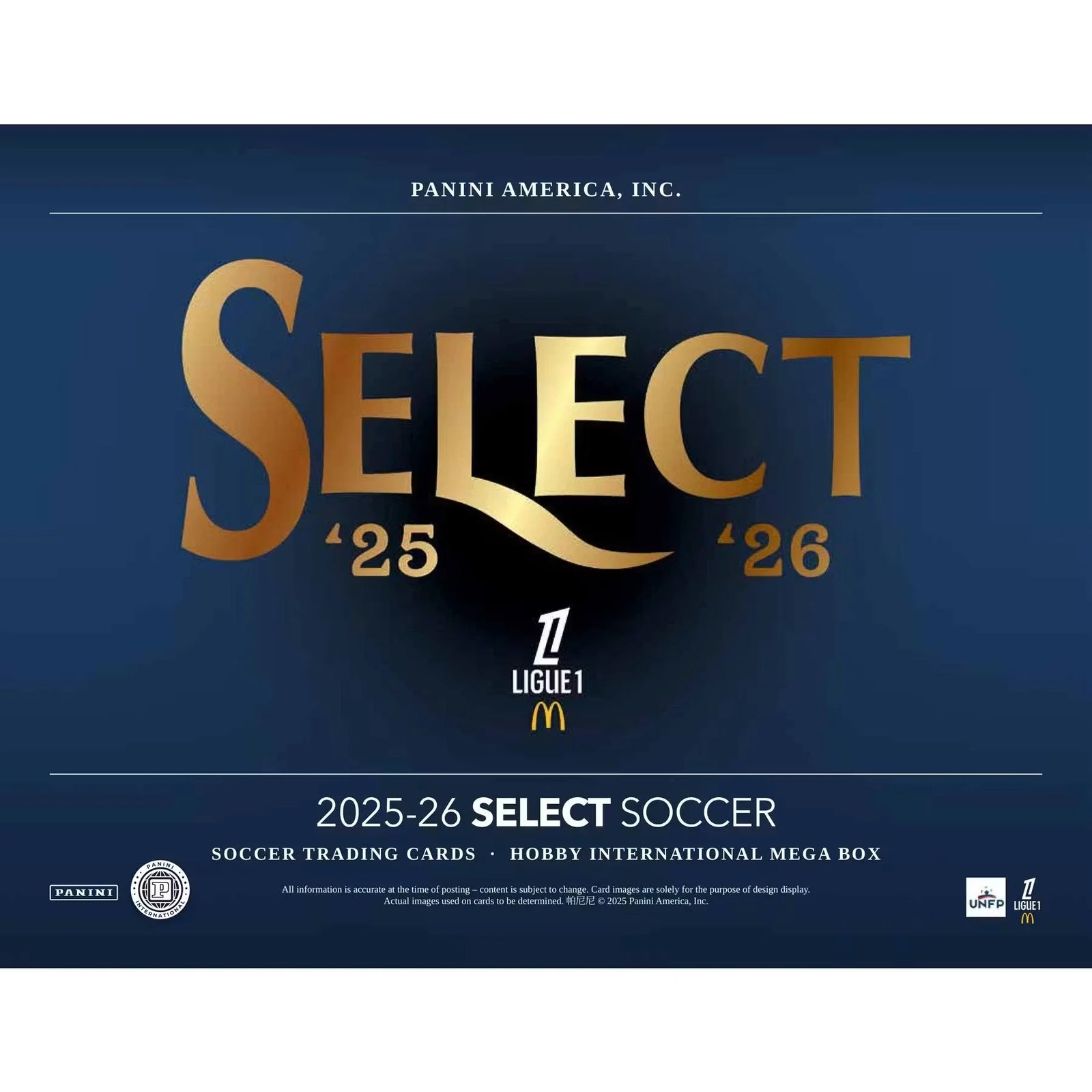 2025-26 Panini Select Ligue 1 Soccer Hobby 20-Box Case (Ships Sealed Only)