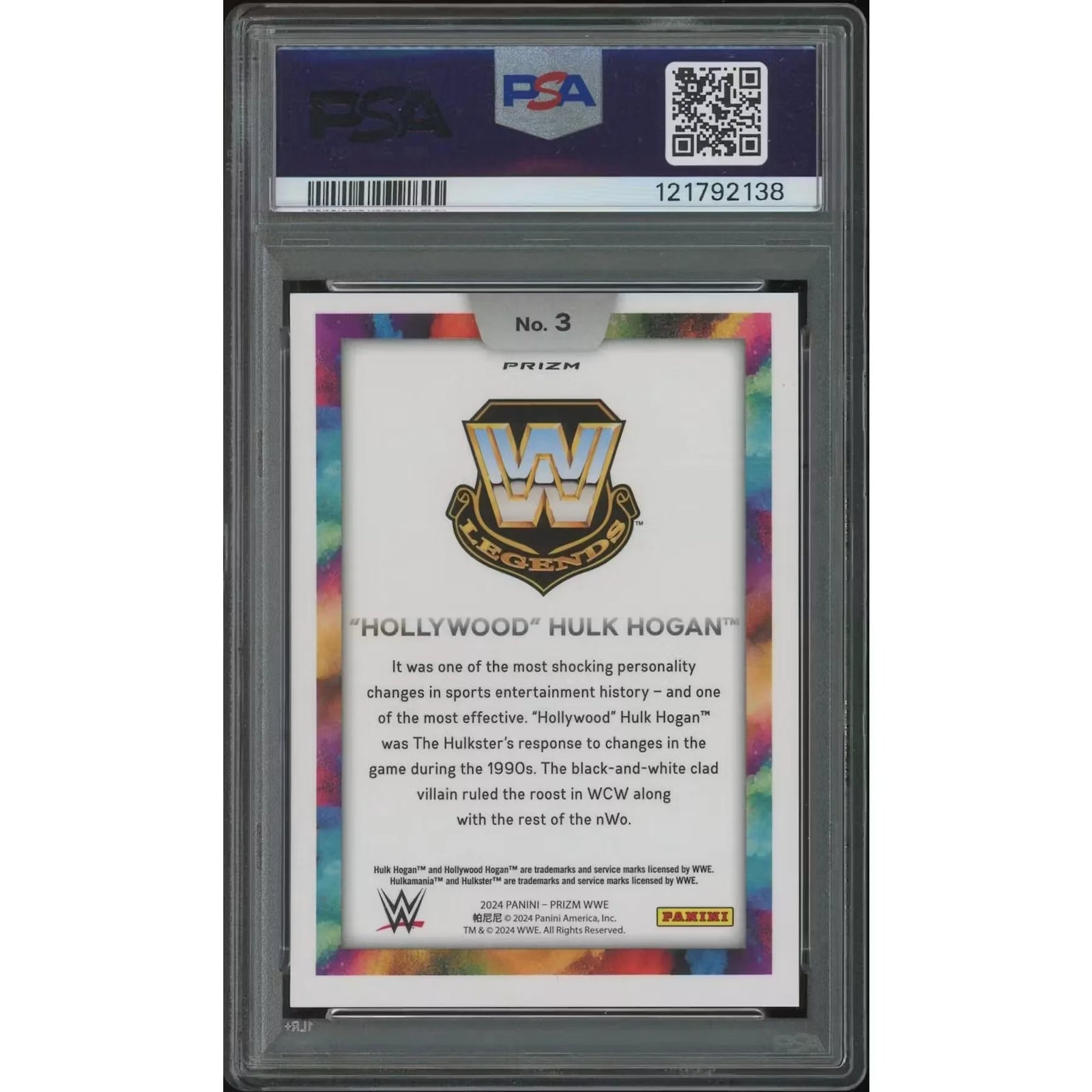 Hulk Hogan 2024 Panini Prizm WWE #3 Card | PSA 9 Mint