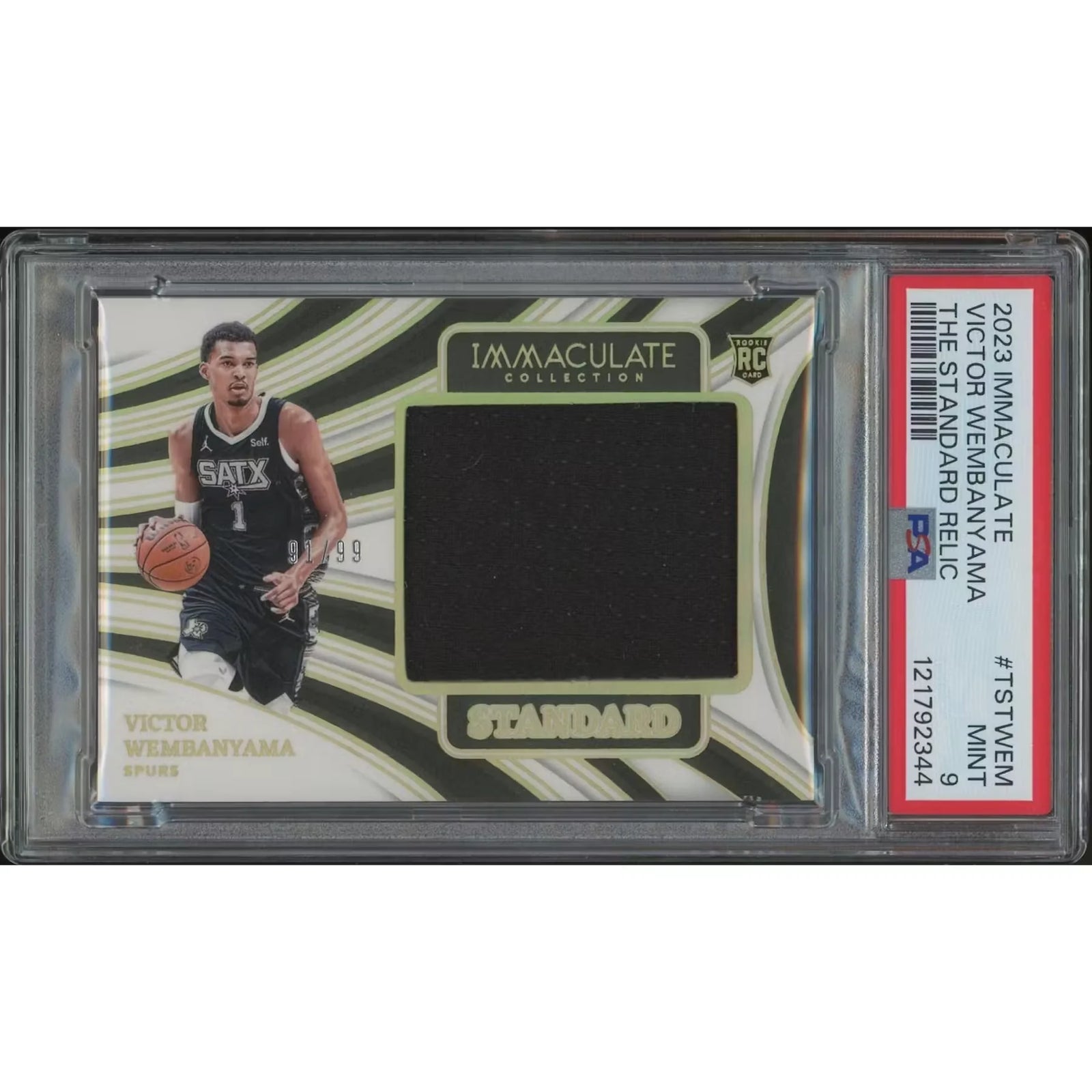 Victor Wembanyama 2023-24 Immaculate Rookie Jersey #91 Card | PSA 9 Mint