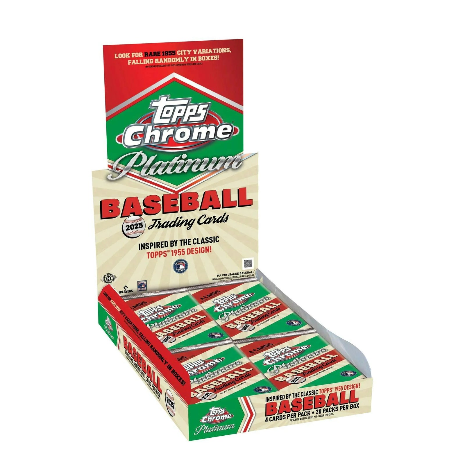 DRAFT - Presell 2025 Topps Chrome Platinum '55 Baseball Hobby 12-Box Case (Presell) Releases Jun. 5th, 2026