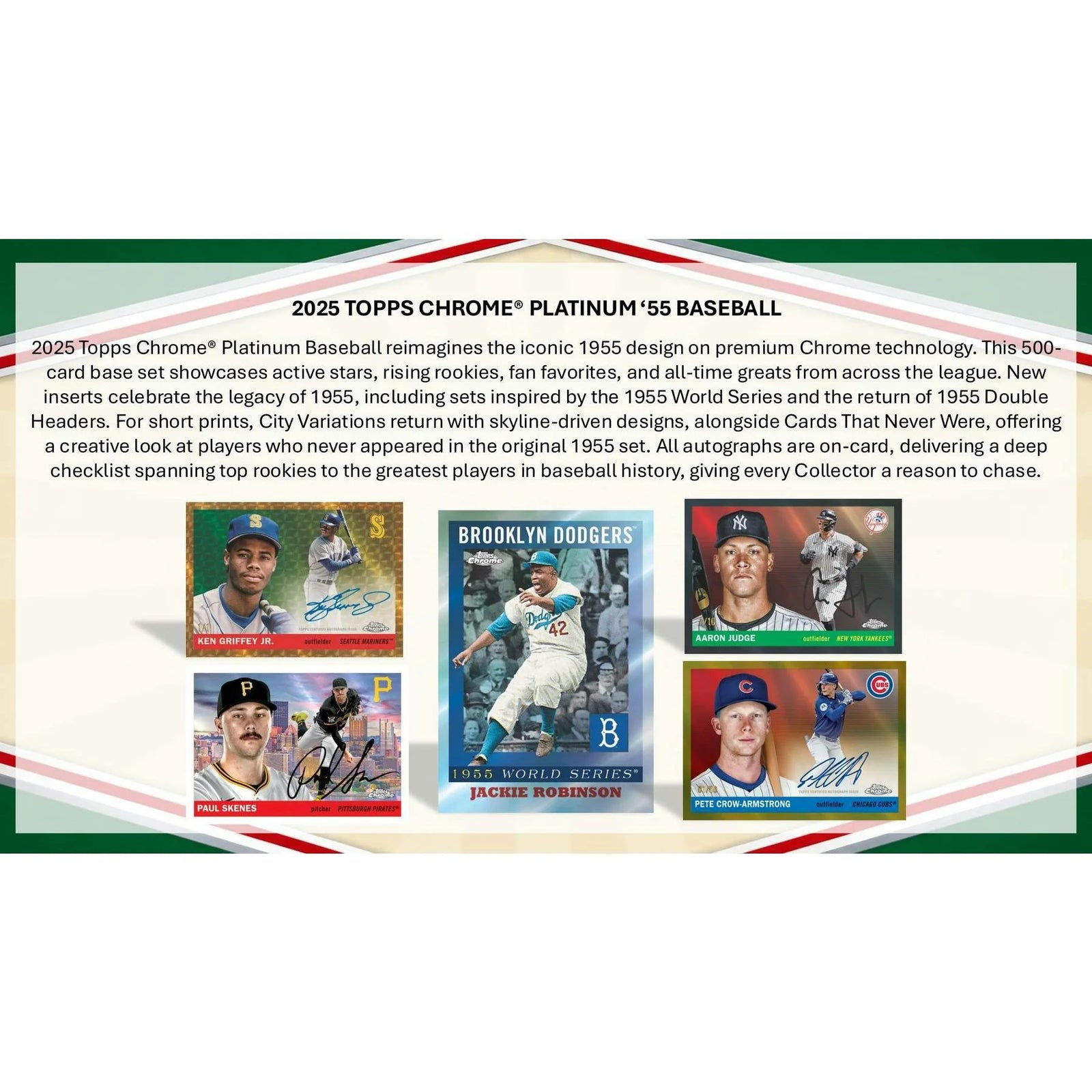 DRAFT - Presell 2025 Topps Chrome Platinum '55 Baseball Blaster 40-Box Case (Presell) Releases Jun. 5th, 2026