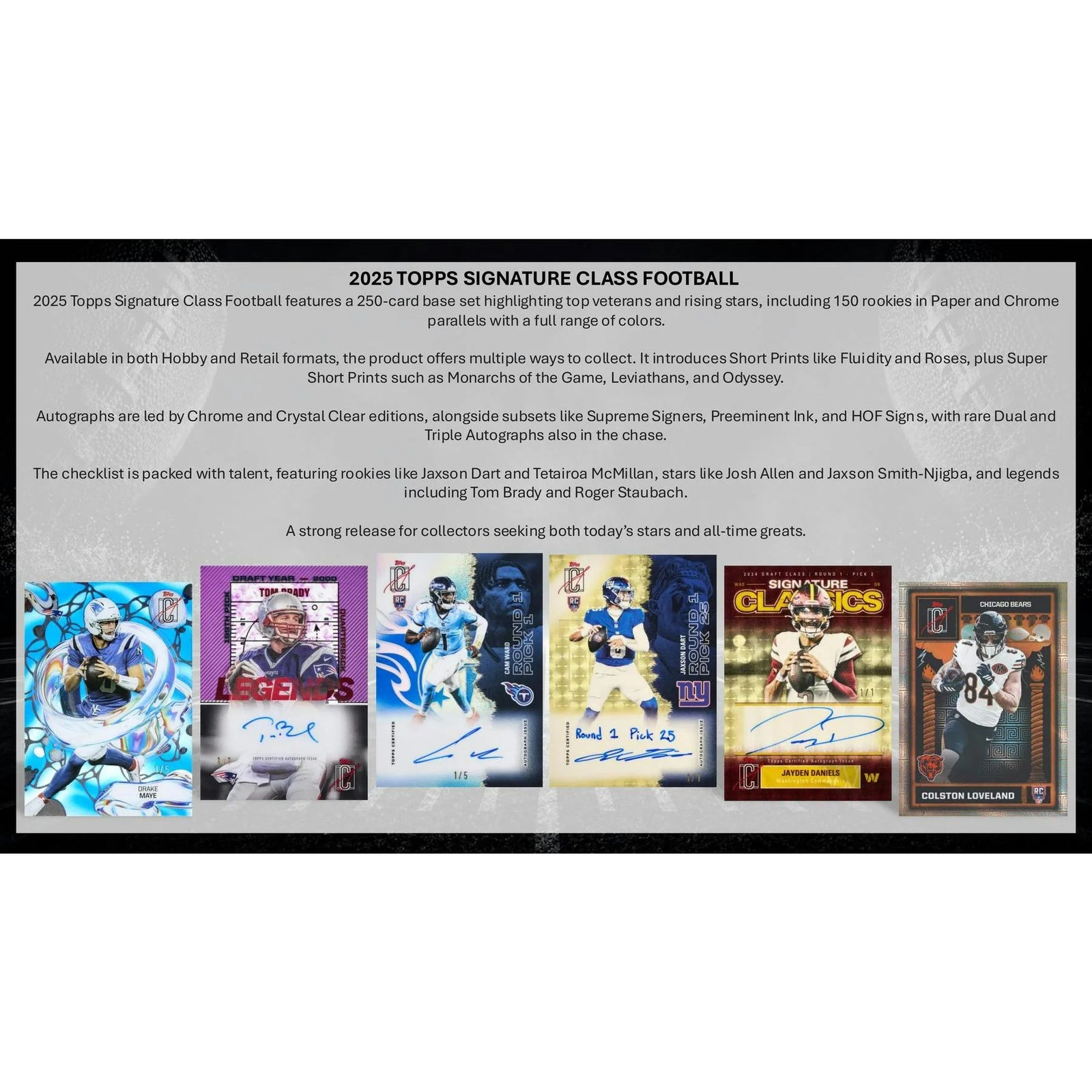 DRAFT - 2025 Topps Signature Class Football Blaster Box (Presell) $39.95 Add to Cart