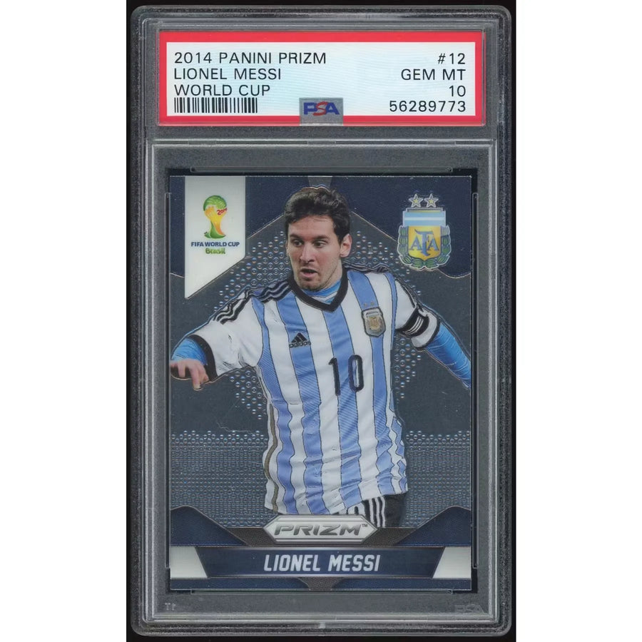 Lionel Messi Signed 2014 Panini Prizm World Cup Brazil #12 | PSA 10