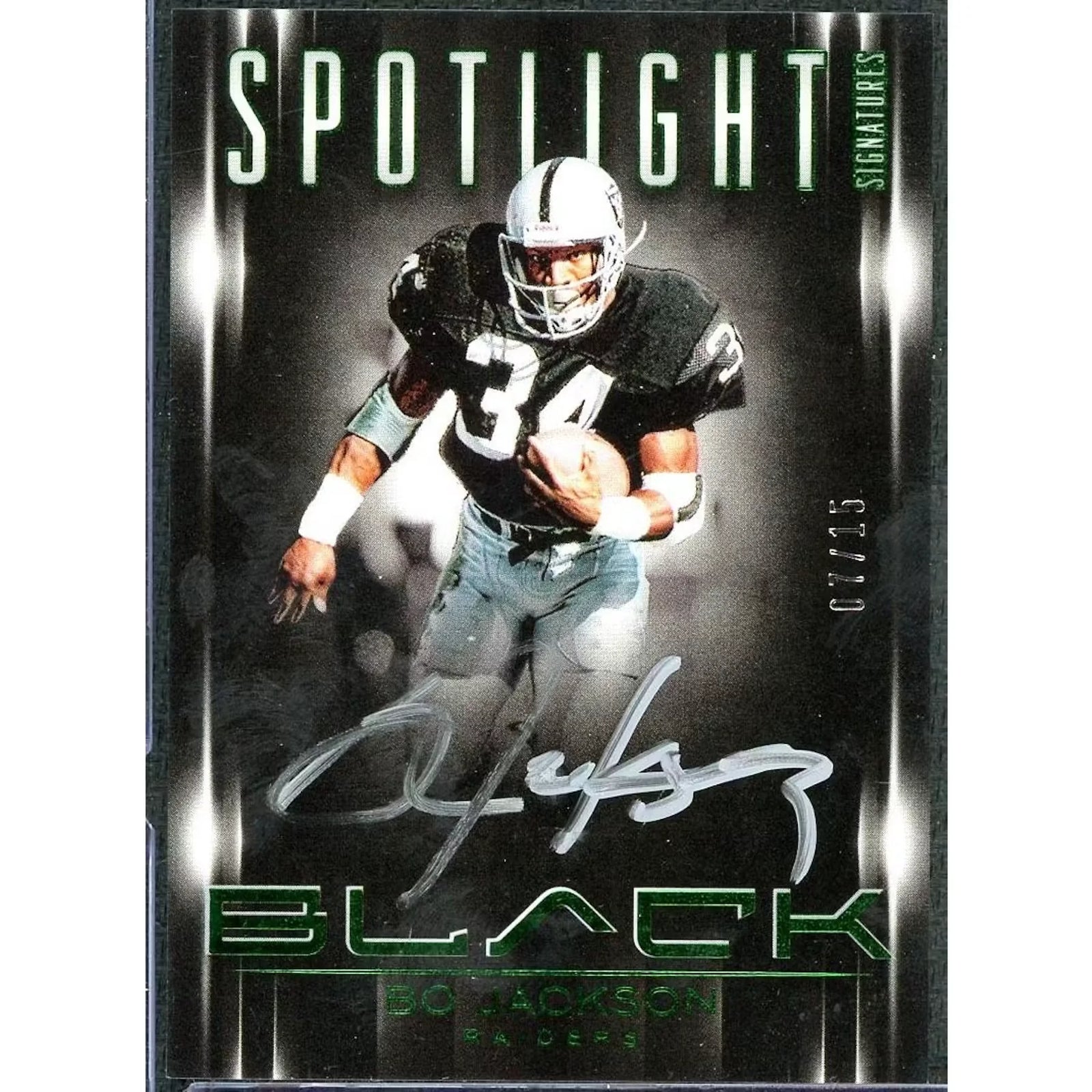 Bo Jackson Signed 2025 Panini Black Card | Spotlight Signatures Green/15