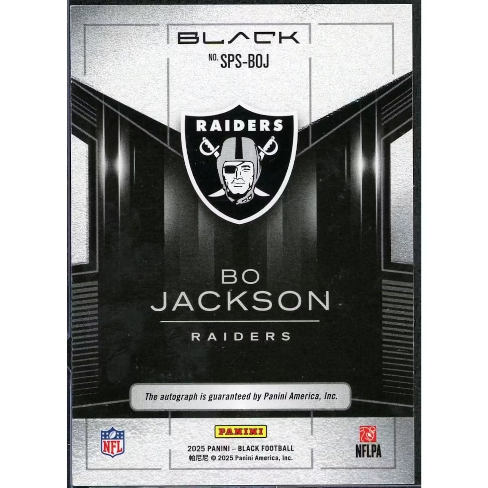 Bo Jackson Signed 2025 Panini Black Card | Spotlight Signatures Green/15