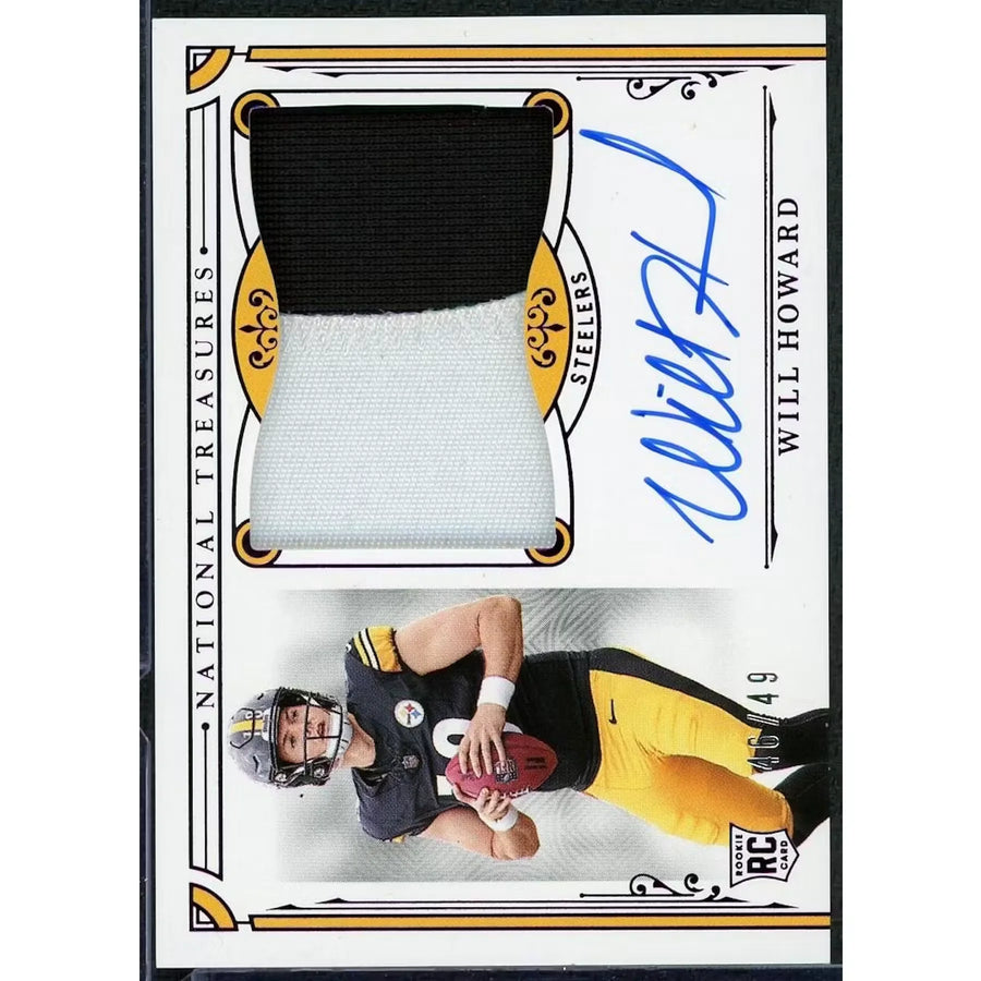 Will Howard Signed 2025 Panini National Treasures Rookie Patch Auto |/49