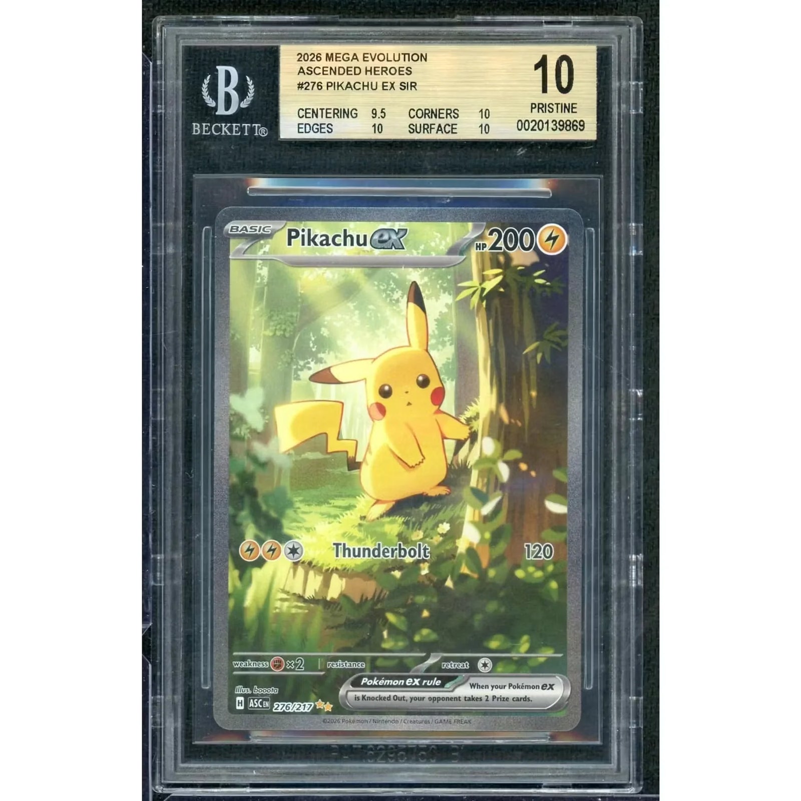 2026 Pokemon Ascended Heroes Pikachu EX Special Illustration Rare #276 | BGS 10