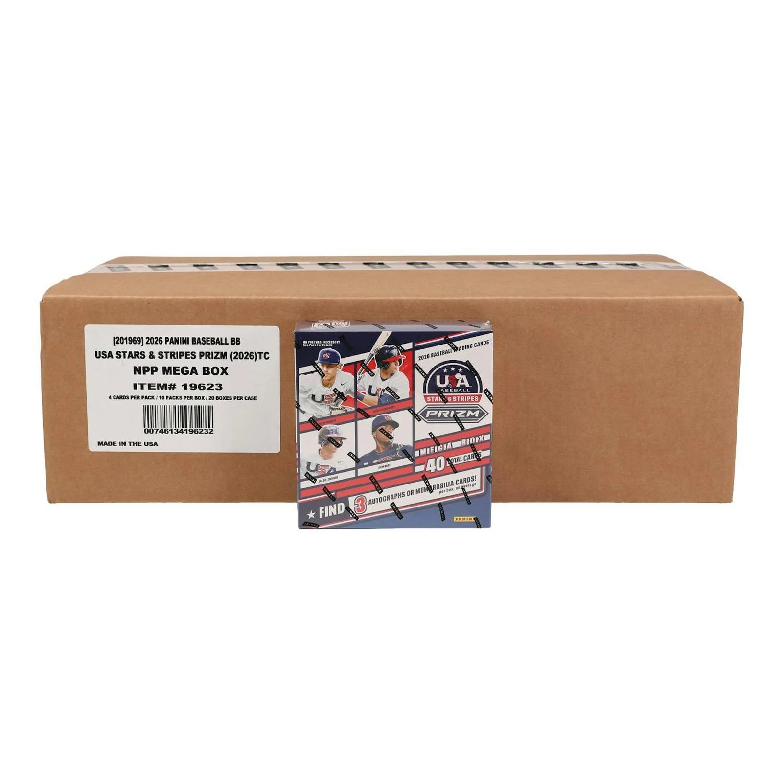 DRAFT - 2026 Panini USA Stars & Stripes Prizm Baseball Mega 20-Box Case $999.95 $979.95 Add to Cart