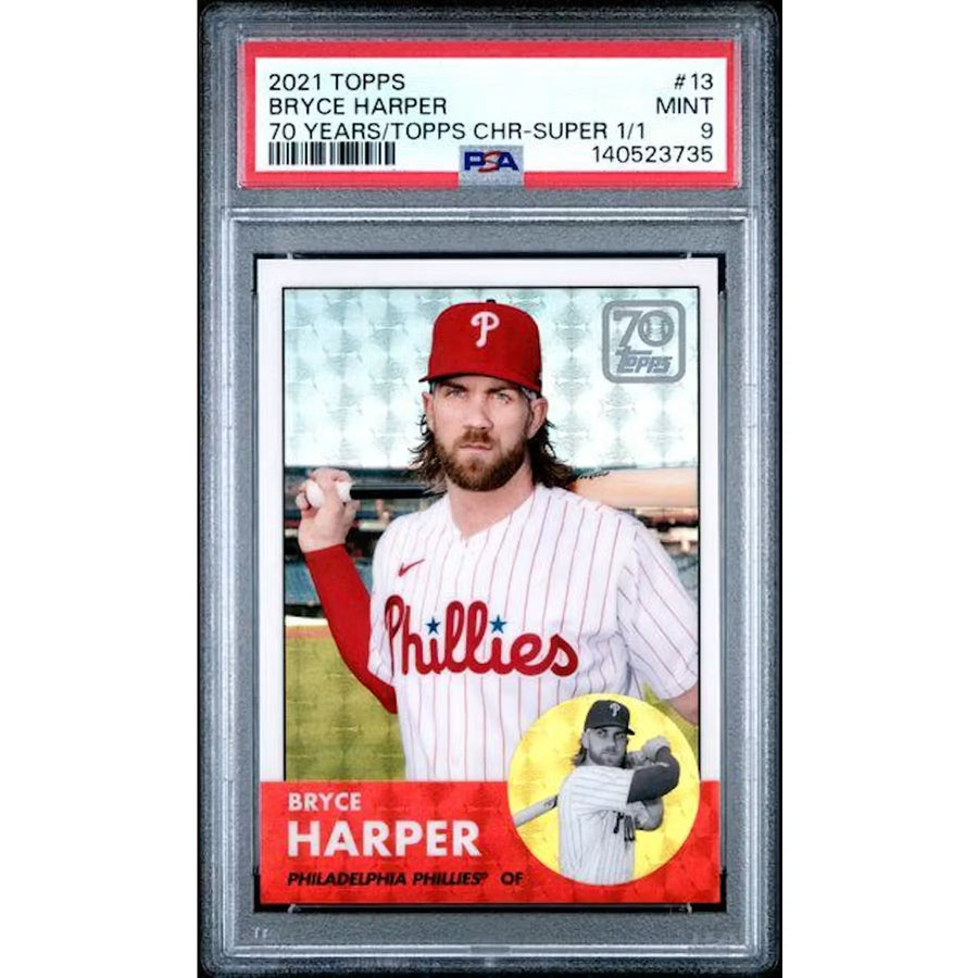 Bryce Harper 2021 Topps Chrome 70 Years Superfractor 1/1 | PSA 9