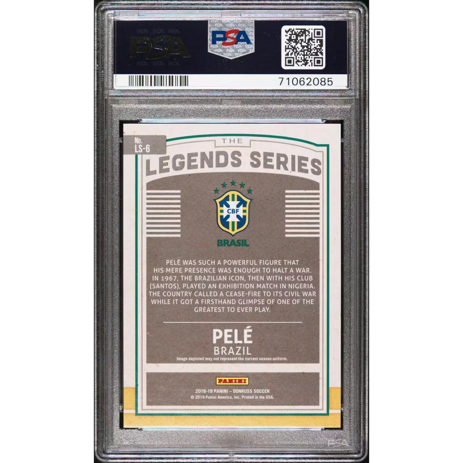 Pele 2018 Panini Donruss Legends Series Gold Card #LS-6 | PSA 10