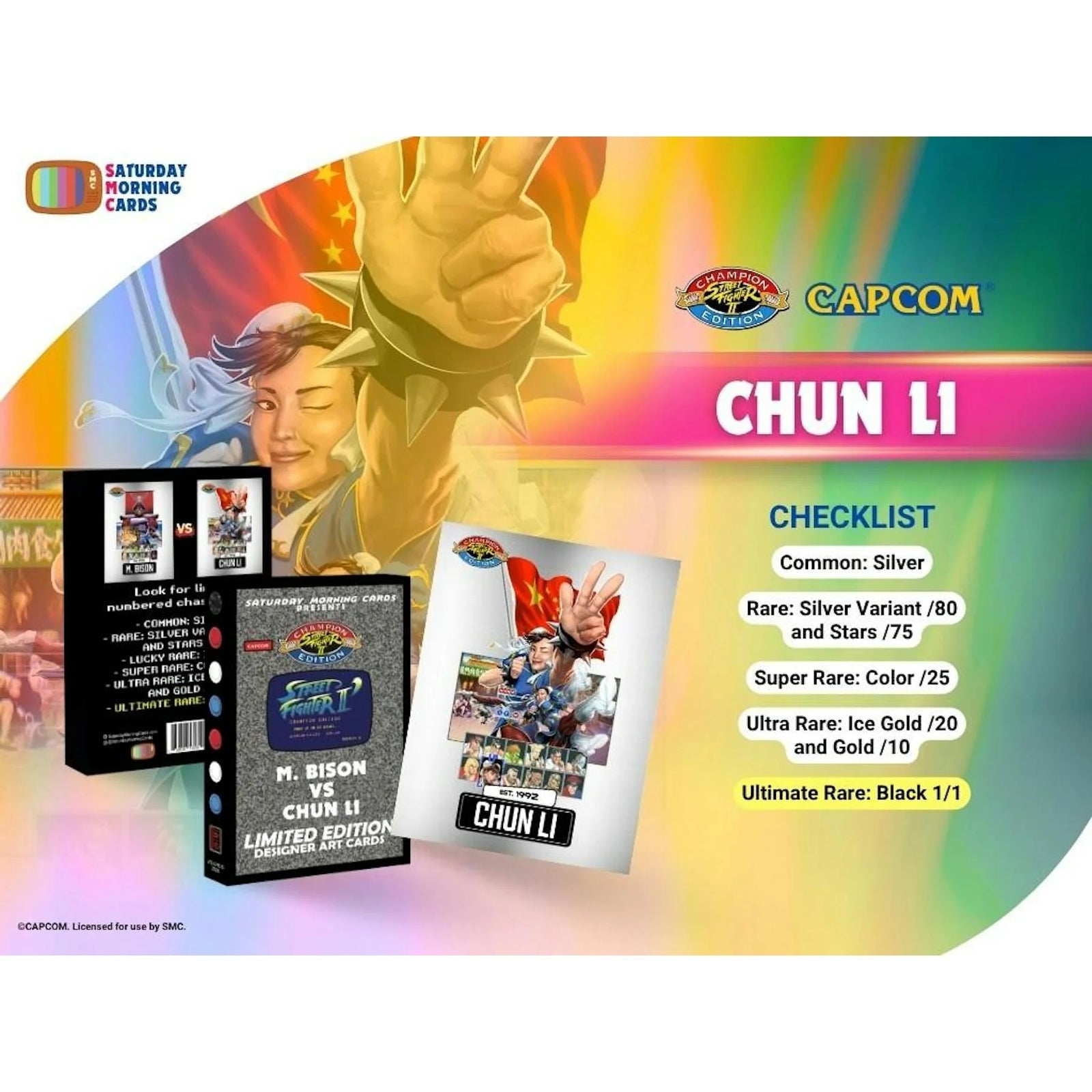 DRAFT - 2026 Saturday Morning Cards Street Fighter 2 Volume 6 Hobby Box | Chun-Li Vs. Bison