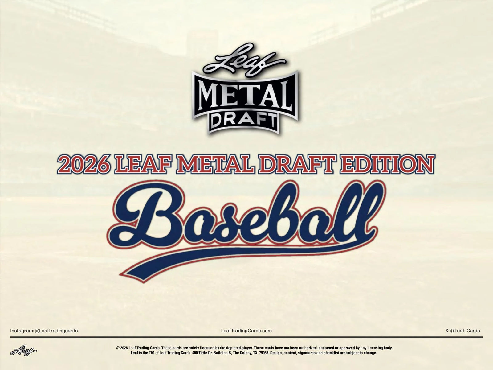 2026 Leaf Metal Draft Baseball Hobby Box | Presell (Ships Sealed Only)