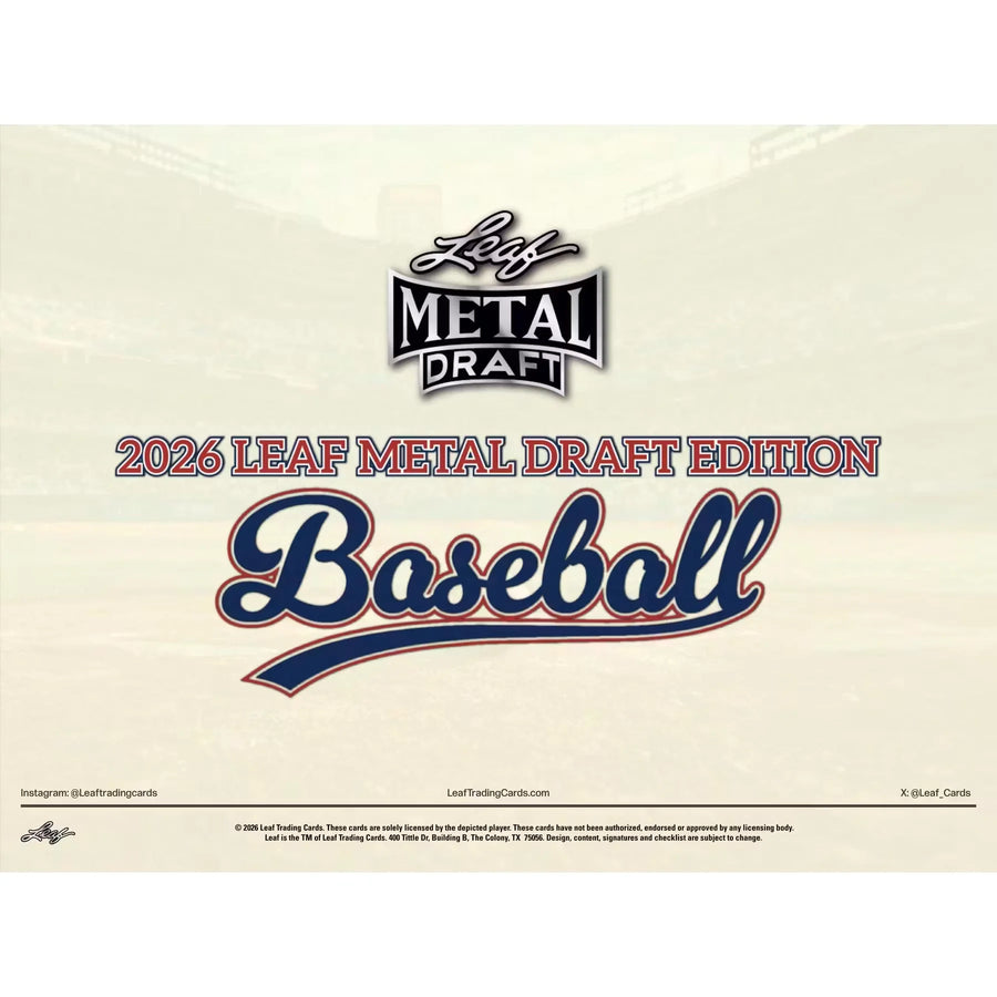 2026 Leaf Metal Draft Baseball Hobby 12-Box Case | Presell (Ships Sealed Only)