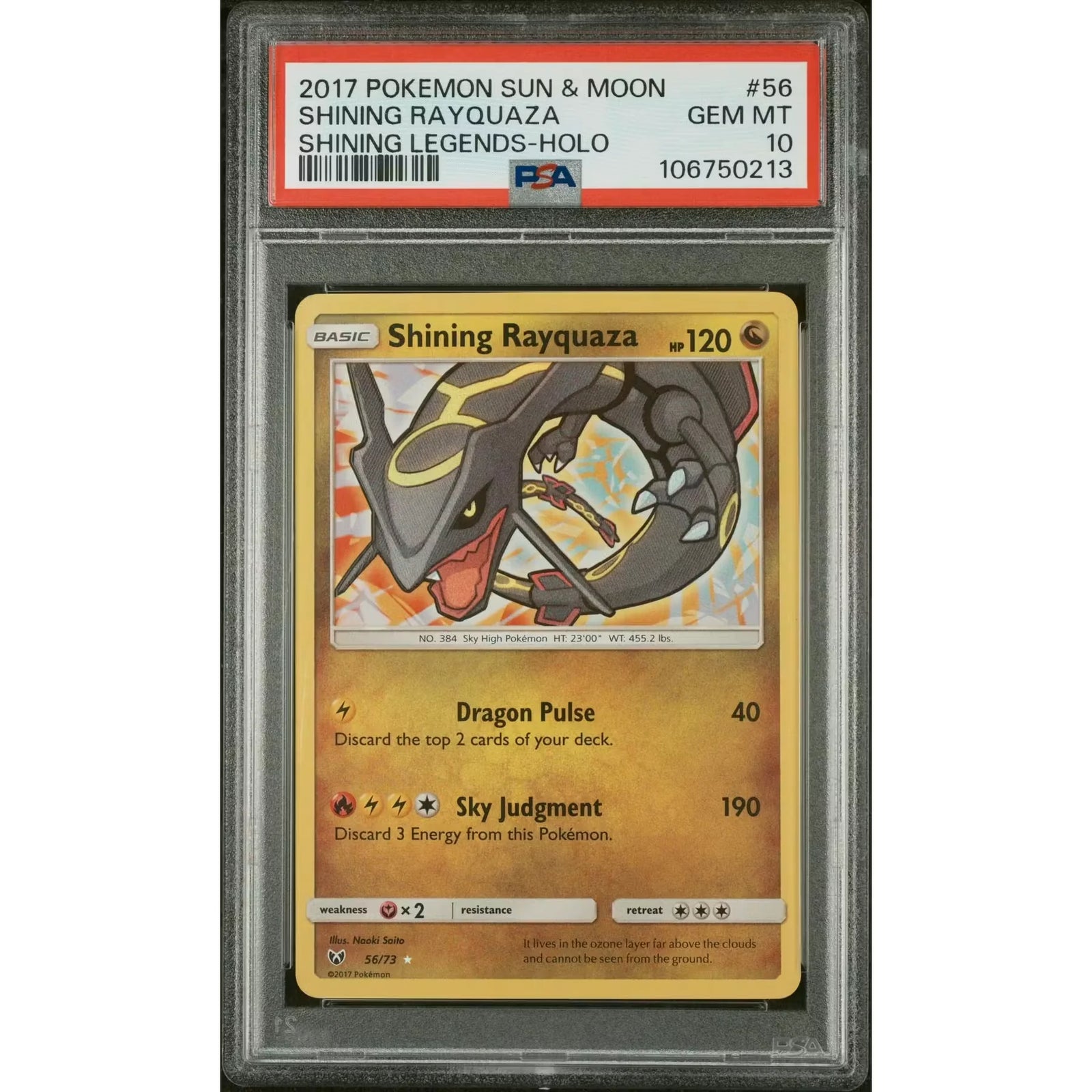 Shining Rayquaza Holo 56/73 | 2017 Pokemon Shining Legends PSA 10