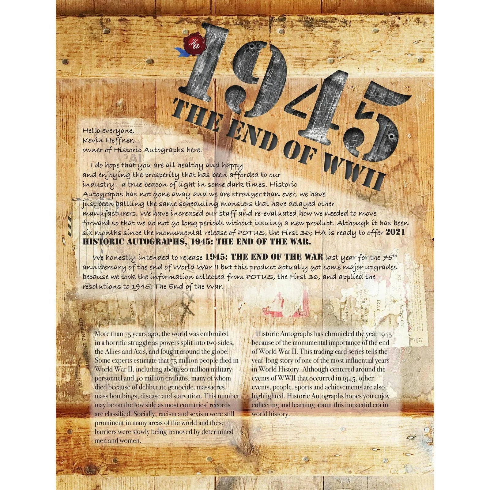 DRAFT - 2021 Historic Autographs 1945: The End Of The War Hobby Box