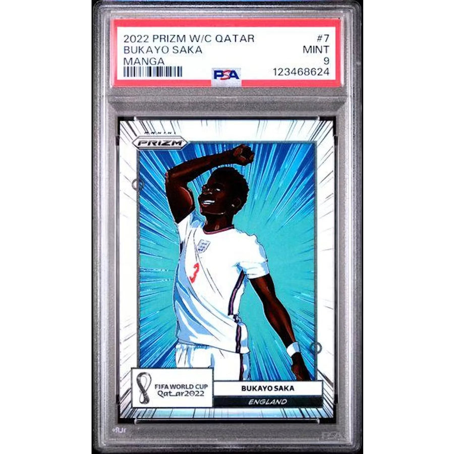 Bukayo Saka 2022 Panini Prizm World Cup Manga Card #7 | PSA 9