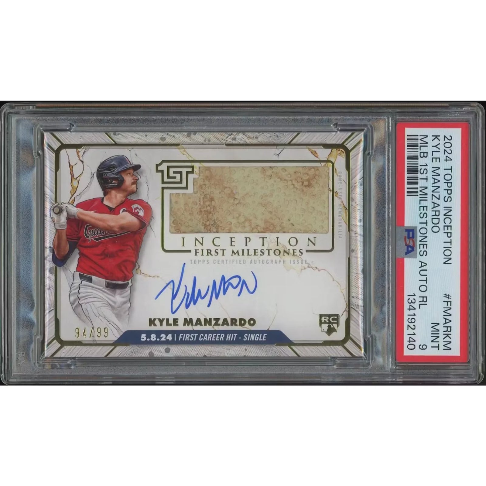 Kyle Manzardo Signed Rookie Card | 2024 Topps Inception #94/99 PSA 9