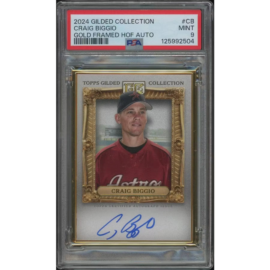 Craig Biggio Signed 2024 Topps Gilded Collection Card | PSA 9 Mint #81/99