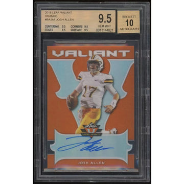 Josh Allen 2018 Leaf Valiant Rookie Auto Orange | BGS 9.5