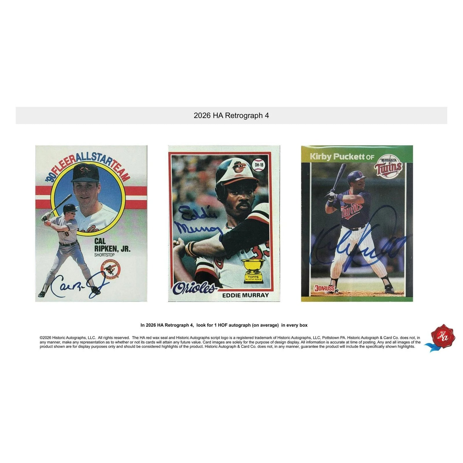DRAFT - Presell 2026 Historic Autographs Retrograph 4 Baseball Hobby 20-Box Case (Presell) Releases May. 21st, 2026