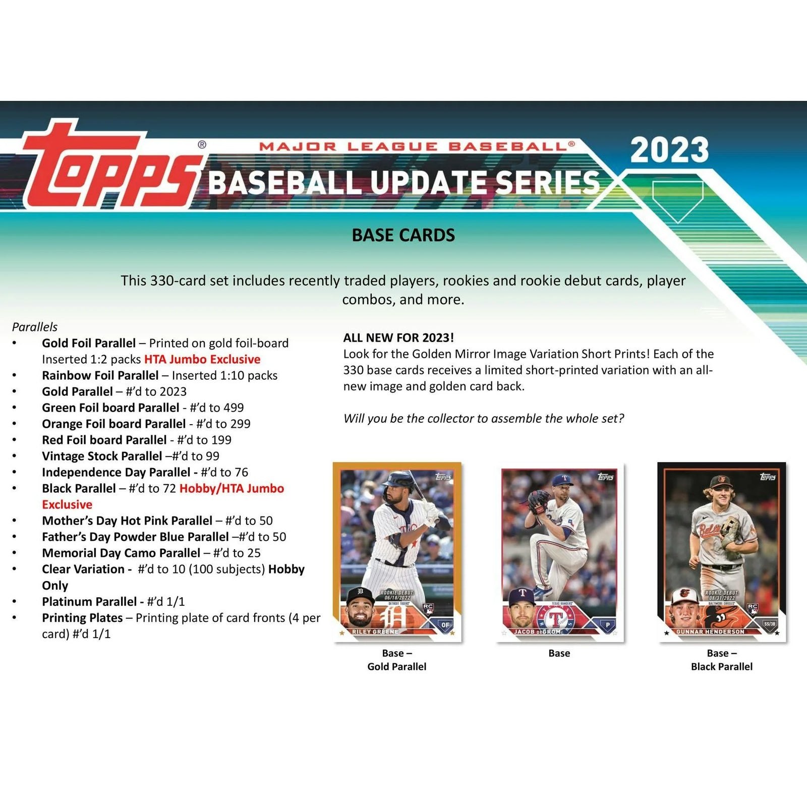 DRAFT - Just In 2023 Topps Update Series Baseball Hobby Jumbo Box (Reed Buy)