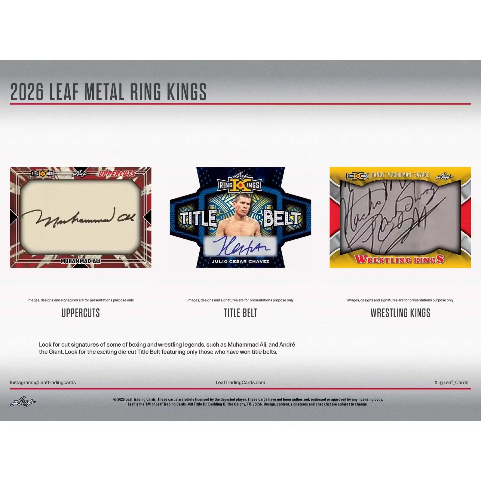2026 Leaf Metal Ring Kings Boxing Hobby 10-Box Case | Presell (Ships Sealed Only)