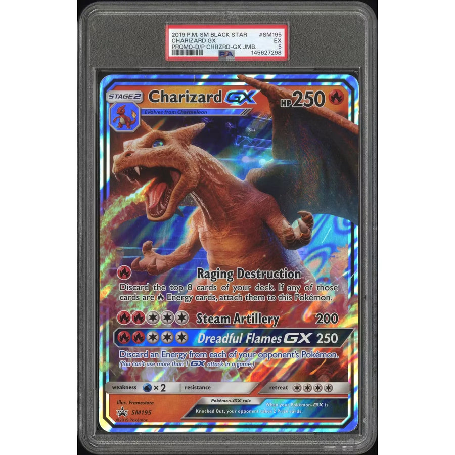 Charizard GX SM195 Detective Pikachu Jumbo Promo | PSA 5 Graded