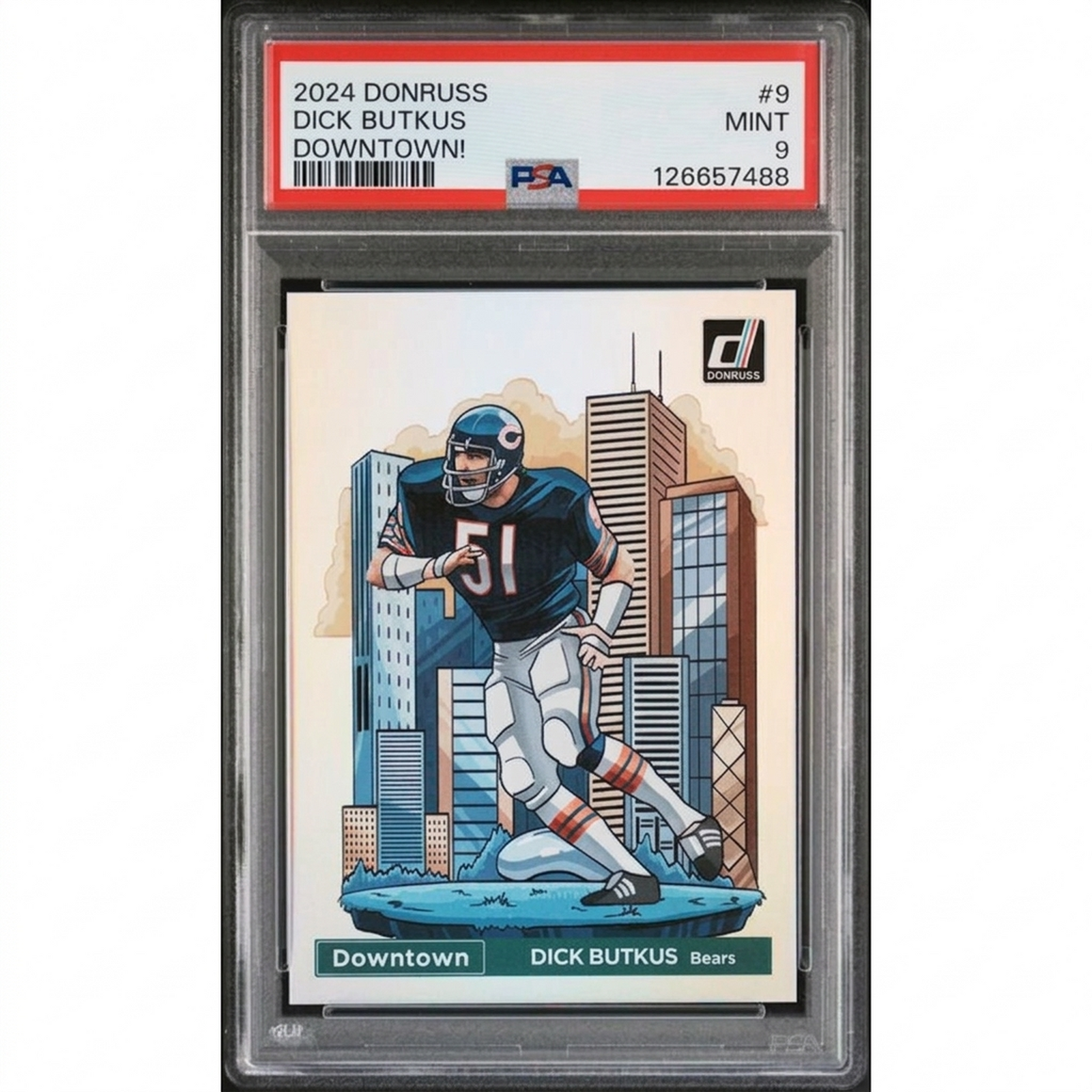 Dick Butkus 2024 Panini Donruss Downtown #9 Card | PSA 9