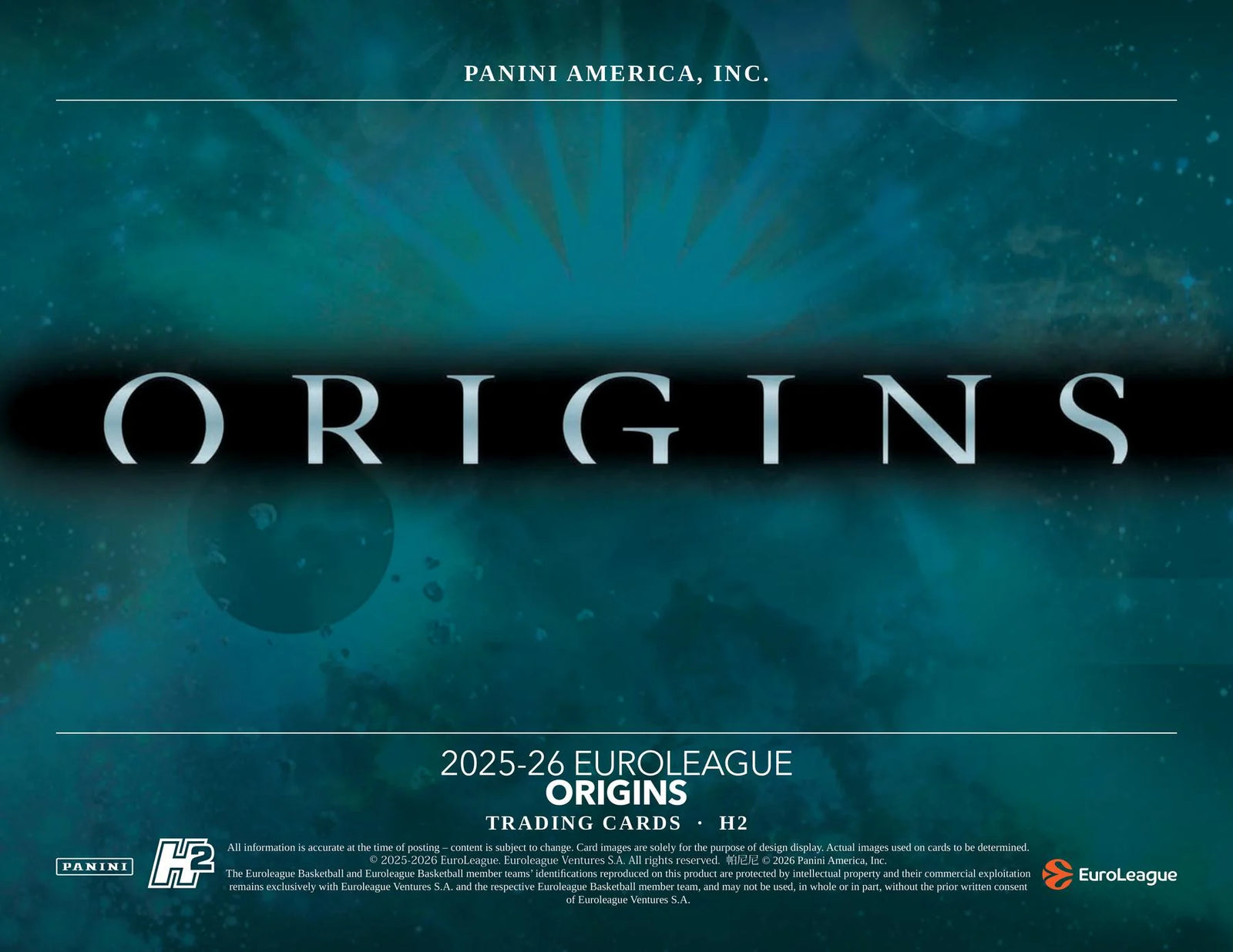 2025/26 Panini Origins EuroLeague Basketball H2 Box (Presell) (Ships Sealed Only) - D