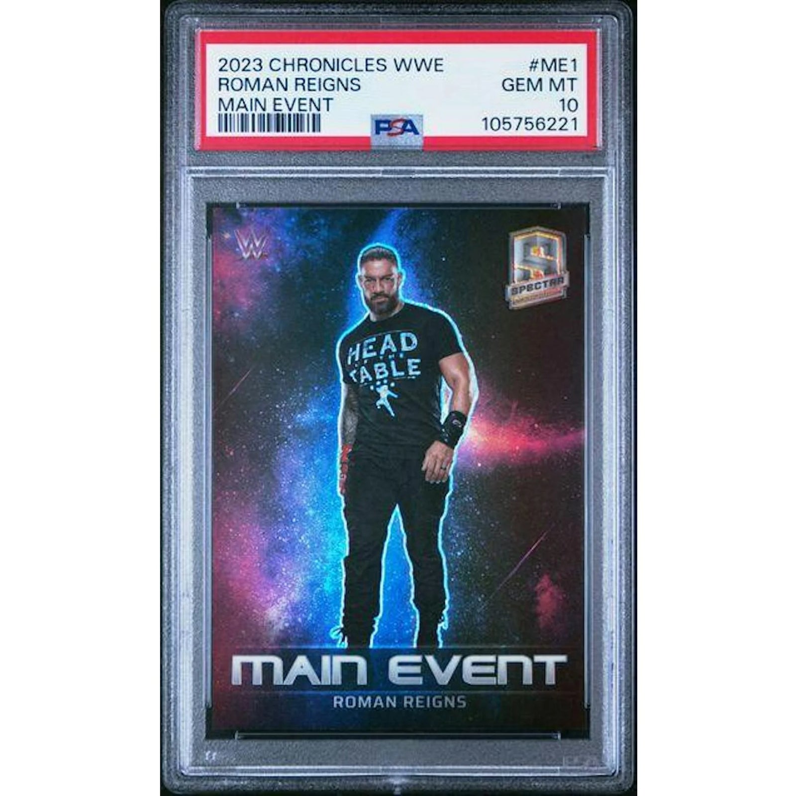 Roman Reigns Signed 2023 Panini Chronicles Main Event Card | PSA 10