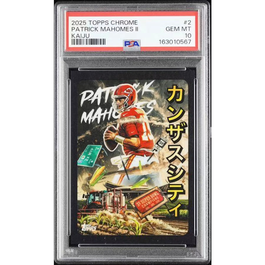 Patrick Mahomes II Signed 2025 Topps Chrome Kaiju #2 | PSA 10