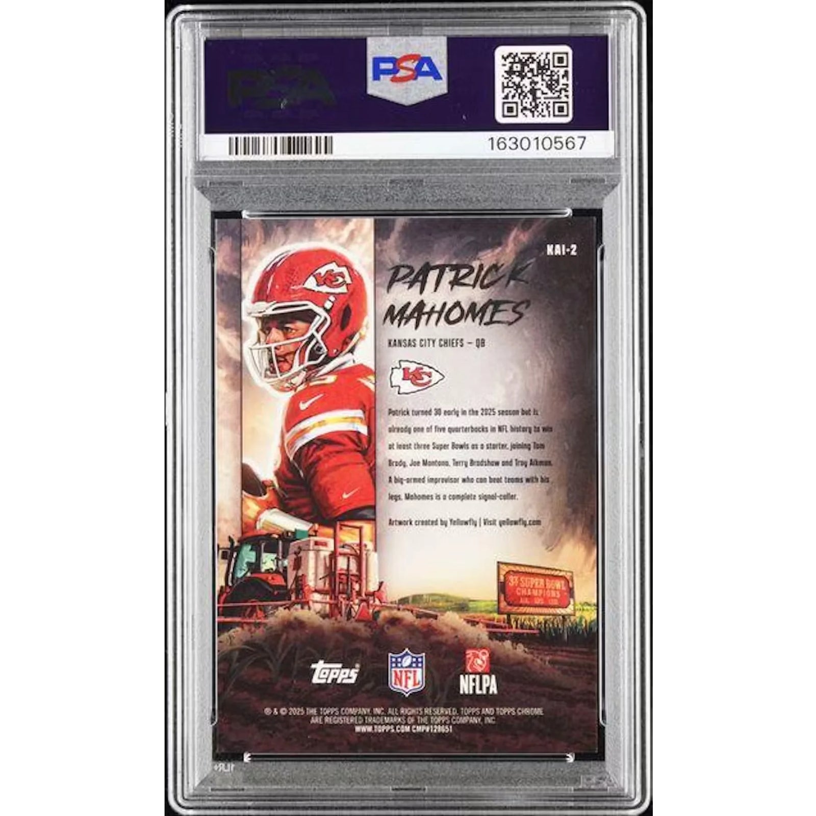 Patrick Mahomes II Signed 2025 Topps Chrome Kaiju #2 | PSA 10