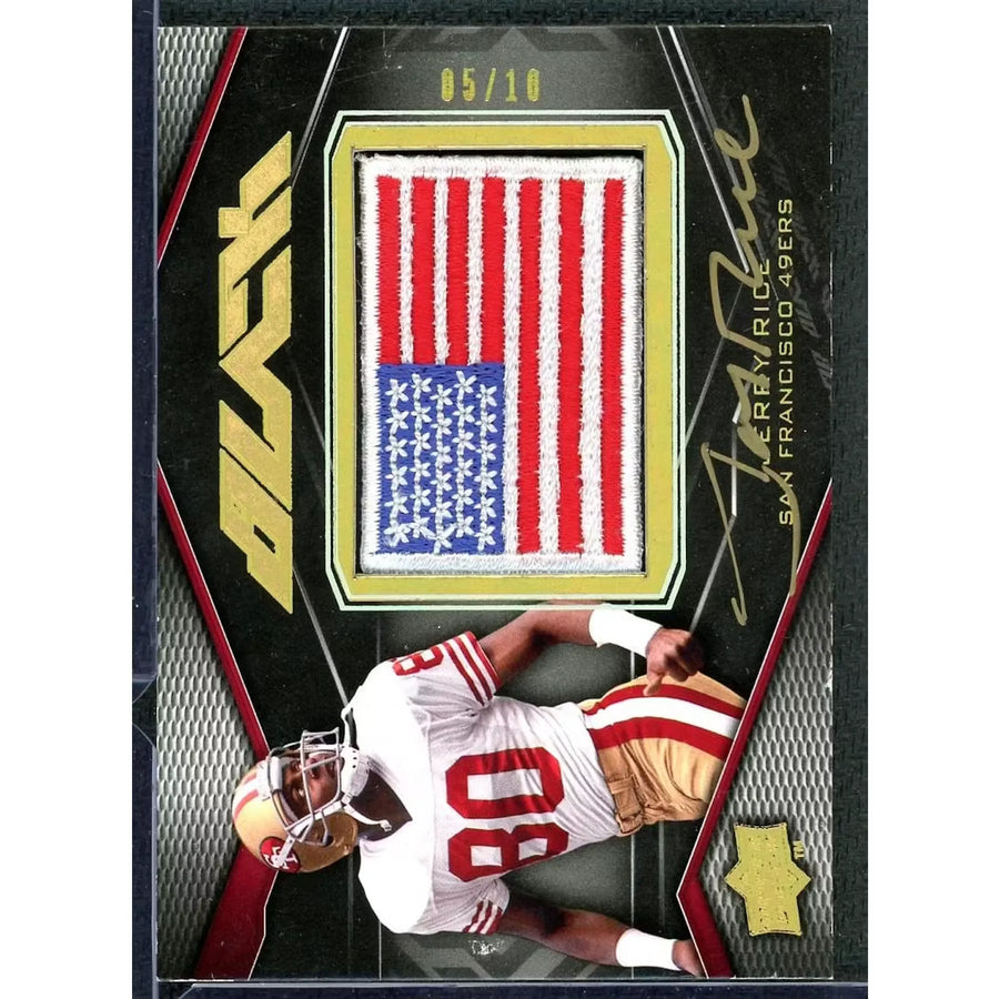 Jerry Rice Signed 2009 Upper Deck Black Card | Gold Patch Auto/10