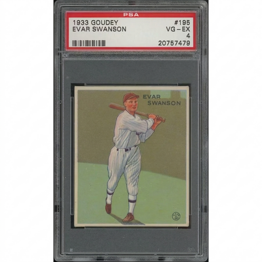 1933 Goudey Evar Swanson #195 Rookie Card | PSA 4 VG-EX