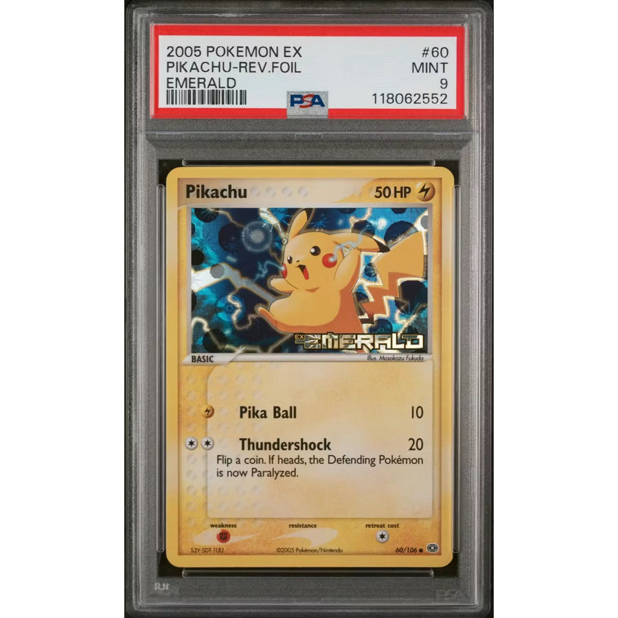 2005 Pokemon Ex Emerald Pikachu Reverse Foil #60 | PSA 9
