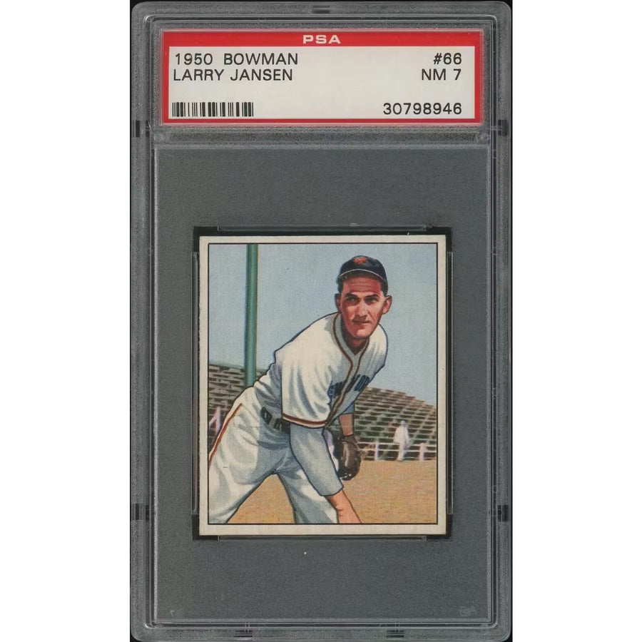 Larry Jansen 1950 Bowman Baseball Card #66 | PSA 7 NM