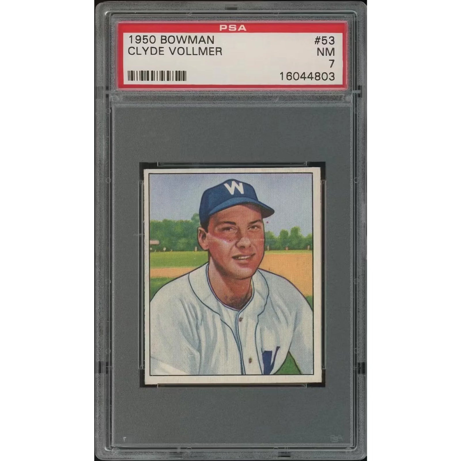 Clyde Vollmer 1950 Bowman Baseball Card #53 Rookie | PSA 7 NM