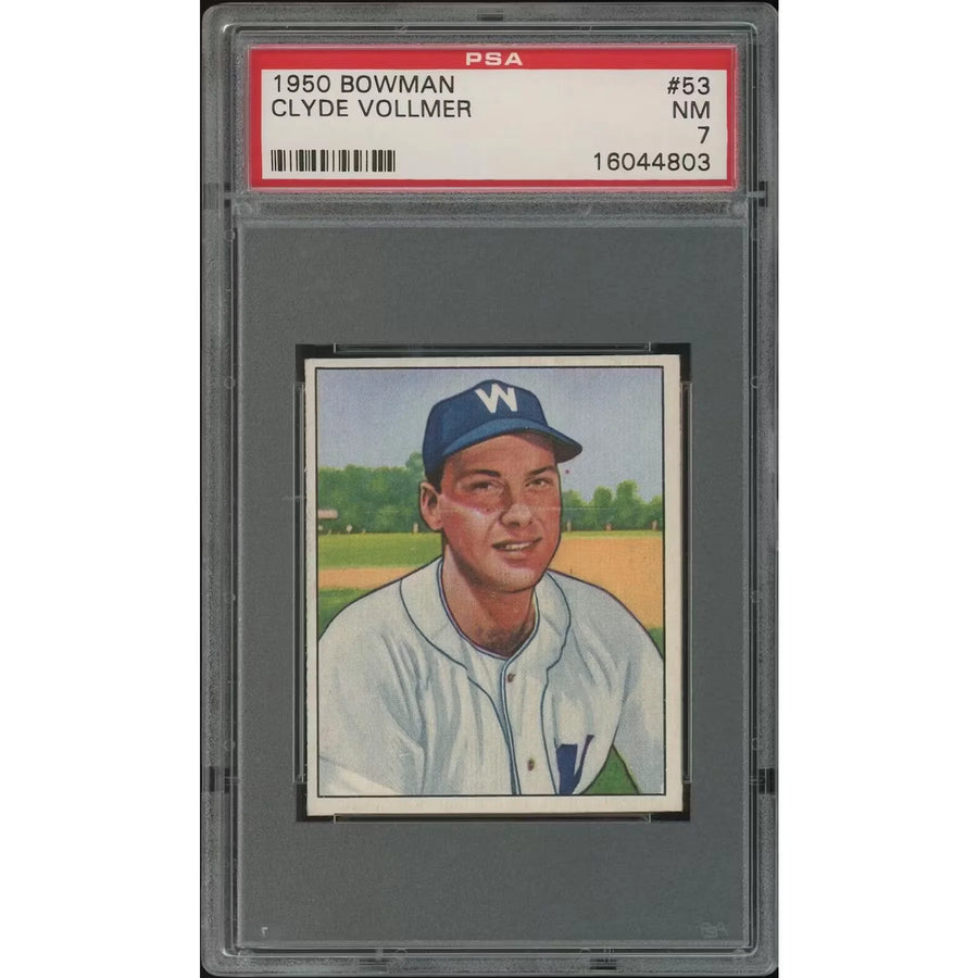 Clyde Vollmer 1950 Bowman Baseball Card #53 Rookie | PSA 7 NM