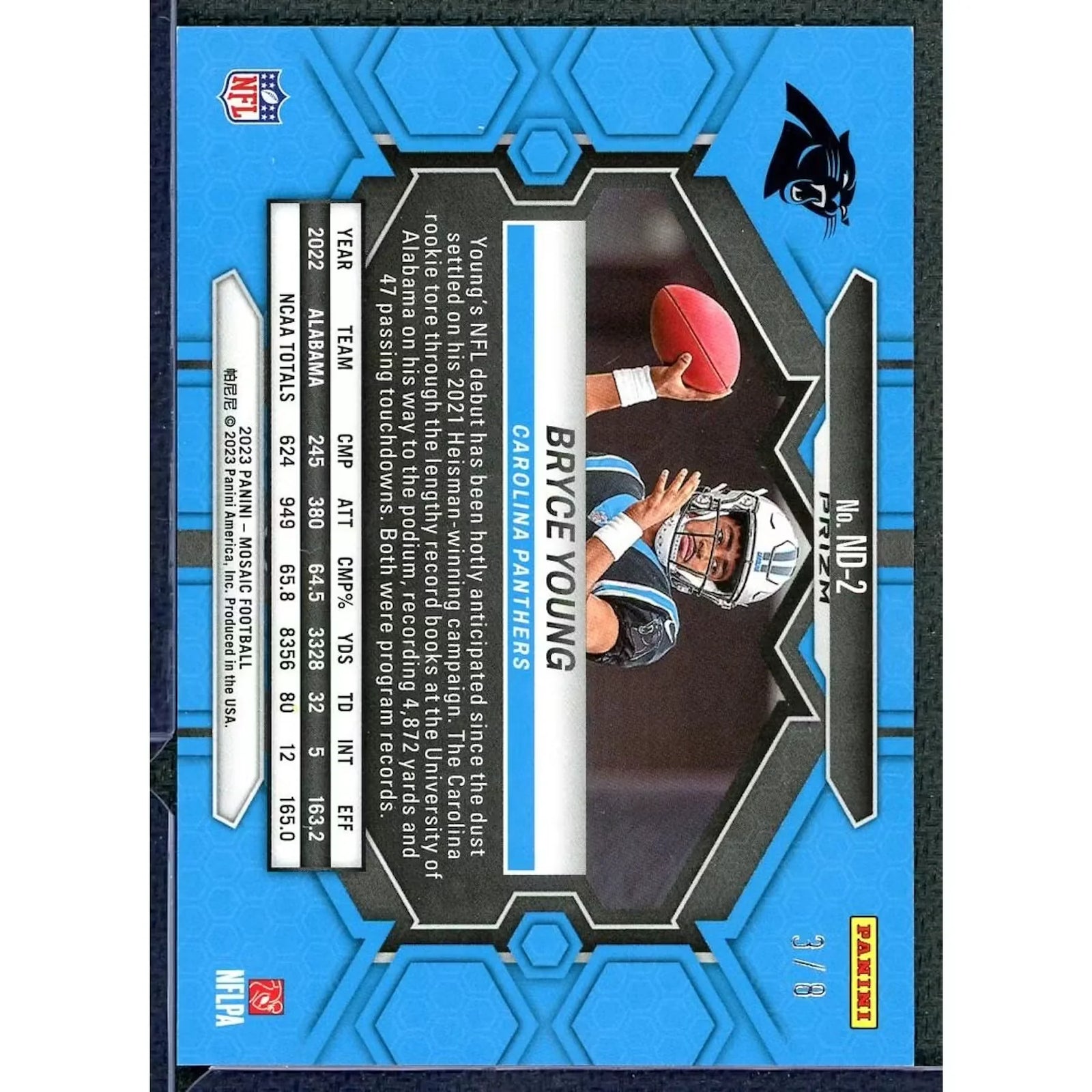 Bryce Young 2023 Panini Mosaic Green Sparkle Rookie Card | #ND-2