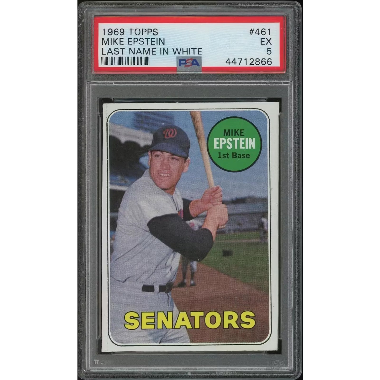 1969 Topps Baseball #461 Mike Epstein Card | PSA 5 EX