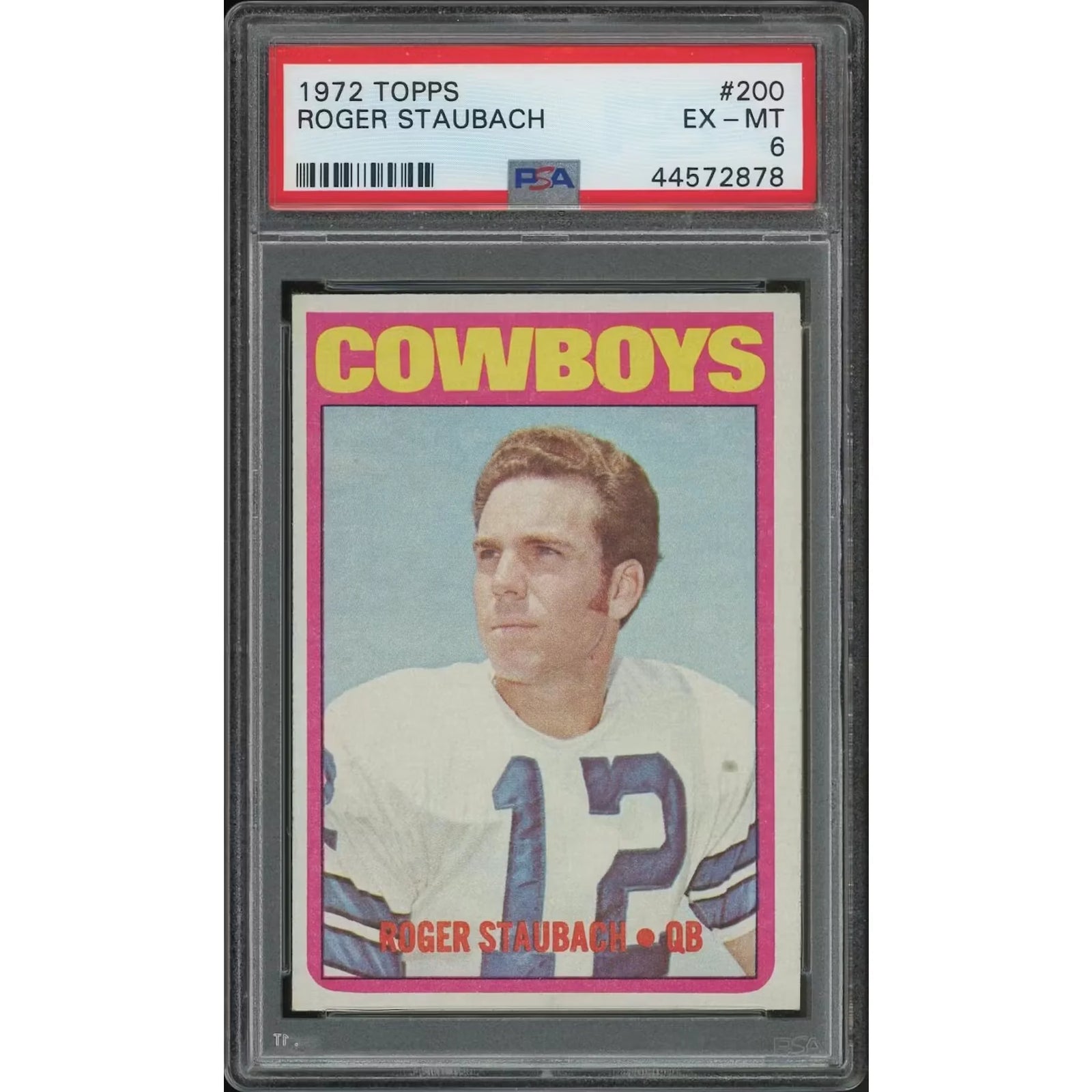 Roger Staubach 1972 Topps Rookie Card #200 | PSA 6 EX-MT