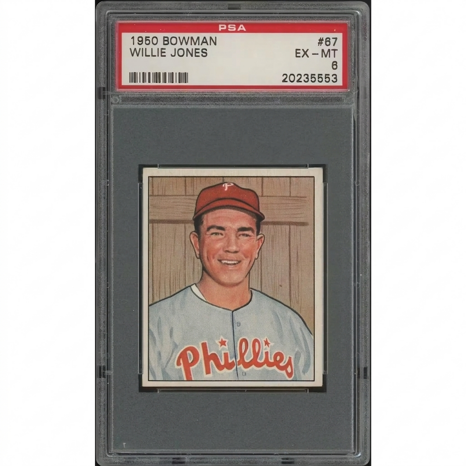 1950 Bowman Baseball Willie Jones #67 | PSA 6 (EX-MT)